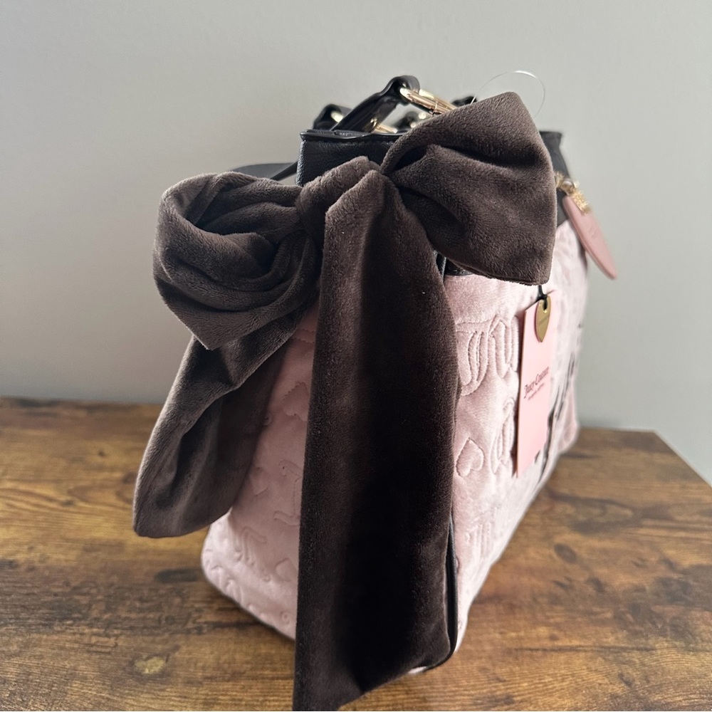 New Juicy Couture Vintage Dreams Tote Daydreamer Pink Blush Brown Pink Viral Bag - Picture 4 of 6